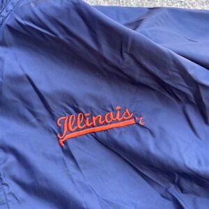 Vintage‎ Acadia Illinois Fighting Illini Windbreaker Navy Blue Anorak Jacket M